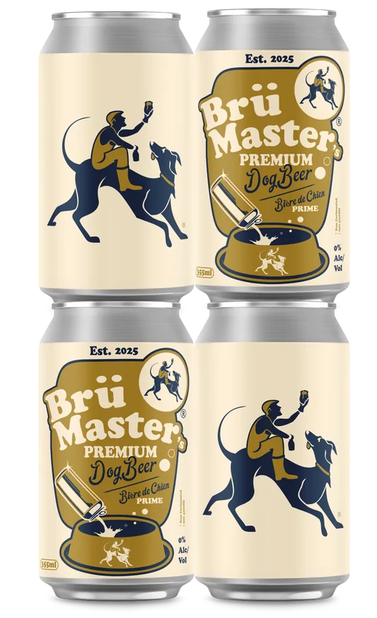 BrüMaster’s non-alcoholic dog beer cans